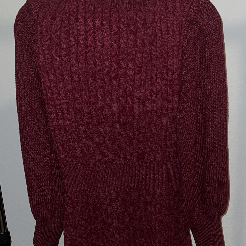 Burgundy Knit Sweater Dress